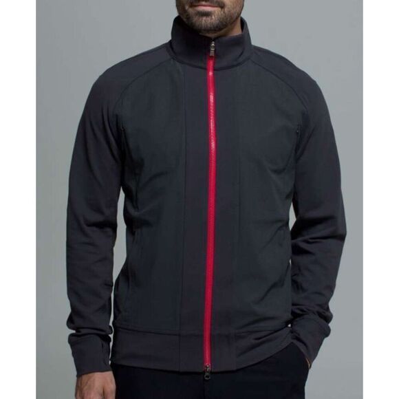 Lululemon Tactic black  gray Warpstreme full Zip Performance TRACK JACKET men XL - Picture 1 of 7